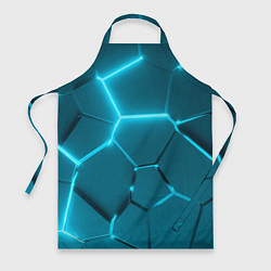 Фартук кулинарный Ледяные неоновые геометрические плиты, цвет: 3D-принт