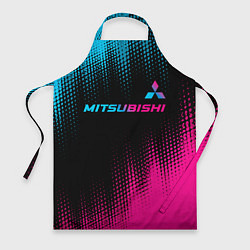 Фартук кулинарный Mitsubishi - neon gradient: символ сверху, цвет: 3D-принт