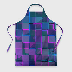 Фартук кулинарный Неоновый киберпанк кубизм, цвет: 3D-принт