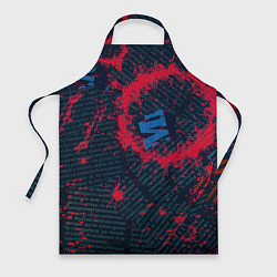 Фартук кулинарный Красные чернила на газете, цвет: 3D-принт
