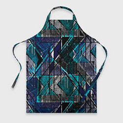 Фартук кулинарный Сине - черная гранжевая абстракция, цвет: 3D-принт