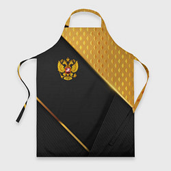 Фартук Герб России на черном фоне с золотыми вставками