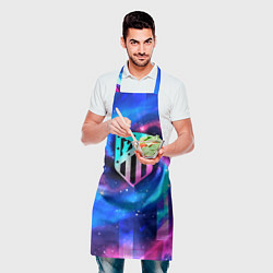 Фартук кулинарный Atletico Madrid неоновый космос, цвет: 3D-принт — фото 2