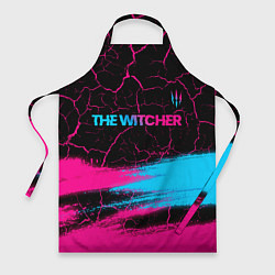 Фартук кулинарный The Witcher - neon gradient: символ сверху, цвет: 3D-принт