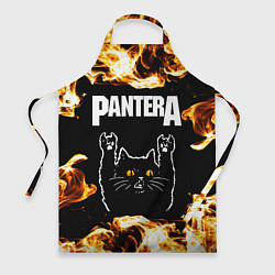 Фартук кулинарный Pantera рок кот и огонь, цвет: 3D-принт