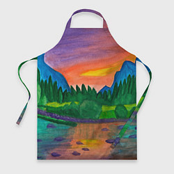 Фартук кулинарный Закат на реке, цвет: 3D-принт