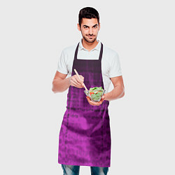 Фартук кулинарный Абстрактный мозаичный черно - пурпурный узор, цвет: 3D-принт — фото 2