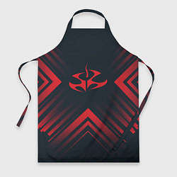 Фартук кулинарный Красный символ Hitman на темном фоне со стрелками, цвет: 3D-принт