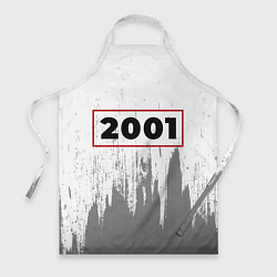 Фартук кулинарный 2001 - в красной рамке на светлом, цвет: 3D-принт