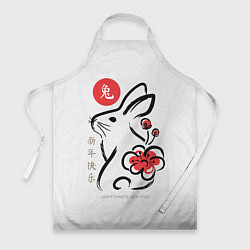 Фартук кулинарный Rabbit with flower - chinese new year, цвет: 3D-принт