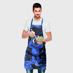 Фартук кулинарный Роблокс: Синий огонь, цвет: 3D-принт — фото 2