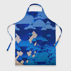 Фартук кулинарный Абстрактные синие тетраэдры, цвет: 3D-принт