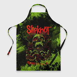 Фартук кулинарный Slipknot green череп, цвет: 3D-принт