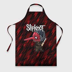 Фартук кулинарный Slipknot красные молнии, цвет: 3D-принт
