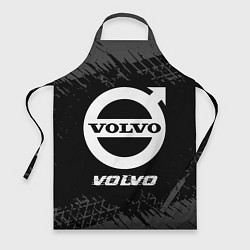 Фартук Volvo speed на темном фоне со следами шин