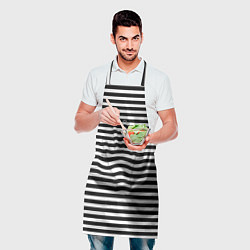 Фартук кулинарный Черно-белые полосы и контур руки, цвет: 3D-принт — фото 2