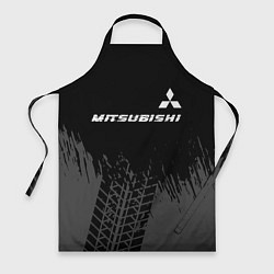 Фартук кулинарный Mitsubishi speed на темном фоне со следами шин: си, цвет: 3D-принт