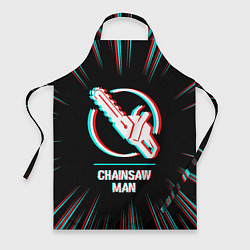 Фартук кулинарный Символ Chainsaw Man в стиле glitch на темном фоне, цвет: 3D-принт