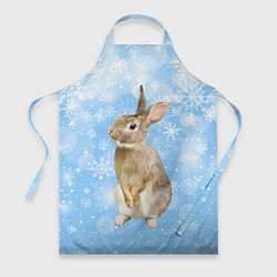 Фартук кулинарный Кролик и снежинки, цвет: 3D-принт