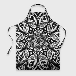 Фартук кулинарный Черно-белая мандала, цвет: 3D-принт