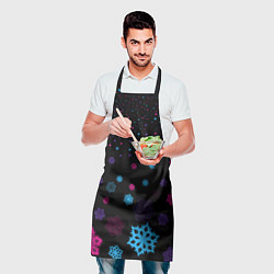 Фартук кулинарный Цветные снежинки, цвет: 3D-принт — фото 2