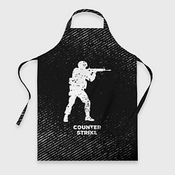 Фартук кулинарный Counter Strike с потертостями на темном фоне, цвет: 3D-принт