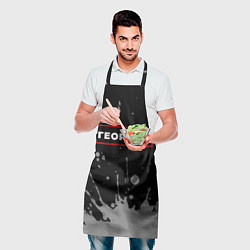 Фартук кулинарный Георгий - в красной рамке на темном, цвет: 3D-принт — фото 2