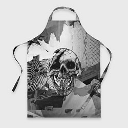 Фартук кулинарный Череп монстра - fangs - glitch, цвет: 3D-принт