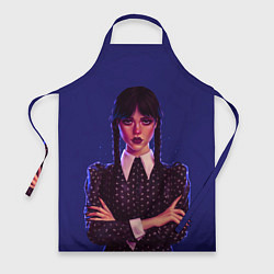 Фартук кулинарный Уэнсдей сложила руки, цвет: 3D-принт
