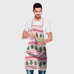 Фартук кулинарный Новогодний свитер: розовый, цвет: 3D-принт — фото 2