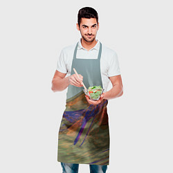 Фартук кулинарный Волнообразные разноцветные музыкальные линии, цвет: 3D-принт — фото 2
