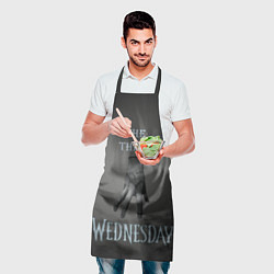 Фартук кулинарный Вещь Уэнсдей Аддамс, градиент, цвет: 3D-принт — фото 2