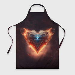 Фартук кулинарный Каменное сердце в неоновом красном электрическом с, цвет: 3D-принт