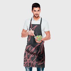 Фартук кулинарный Бордовое граффити, цвет: 3D-принт — фото 2