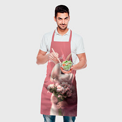 Фартук кулинарный Розовый заяц с цветами, цвет: 3D-принт — фото 2