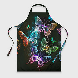 Фартук кулинарный Неоновые дикие бабочки, цвет: 3D-принт