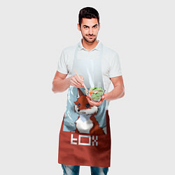 Фартук кулинарный Пиксельная лиса с надписью fox, цвет: 3D-принт — фото 2