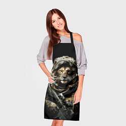 Фартук кулинарный Лев боец спецназа, цвет: 3D-принт — фото 2