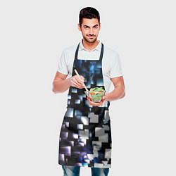 Фартук кулинарный Неоновые кубы абстракция, цвет: 3D-принт — фото 2