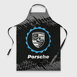 Фартук Porsche в стиле Top Gear со следами шин на фоне