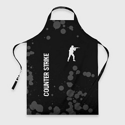Фартук кулинарный Counter Strike glitch на темном фоне: надпись, сим, цвет: 3D-принт