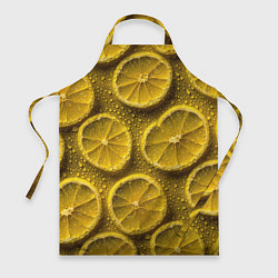 Фартук кулинарный Сочный паттерн из долек лимона, цвет: 3D-принт