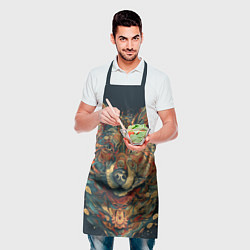 Фартук кулинарный Красивый волк в узорах, цвет: 3D-принт — фото 2