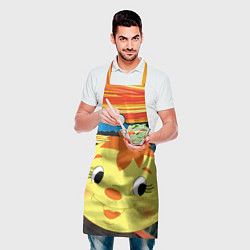Фартук кулинарный Коржик куки монстр и колобок пародия на крик Мунка, цвет: 3D-принт — фото 2
