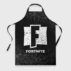 Фартук кулинарный Fortnite с потертостями на темном фоне, цвет: 3D-принт