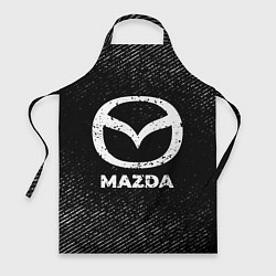 Фартук кулинарный Mazda с потертостями на темном фоне, цвет: 3D-принт