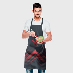 Фартук кулинарный Красный символ Death Stranding на темном фоне со с, цвет: 3D-принт — фото 2