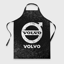Фартук кулинарный Volvo с потертостями на темном фоне, цвет: 3D-принт