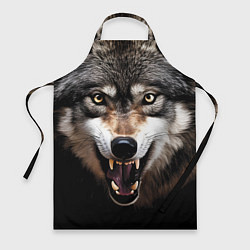 Фартук кулинарный Агрессивный рычащий волк, цвет: 3D-принт