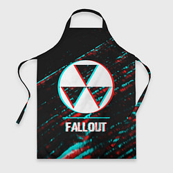 Фартук кулинарный Fallout в стиле glitch и баги графики на темном фо, цвет: 3D-принт